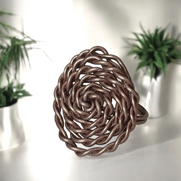 5 For $25💫Boho Brown Braided Coiled Ring - Picture 3 of 5